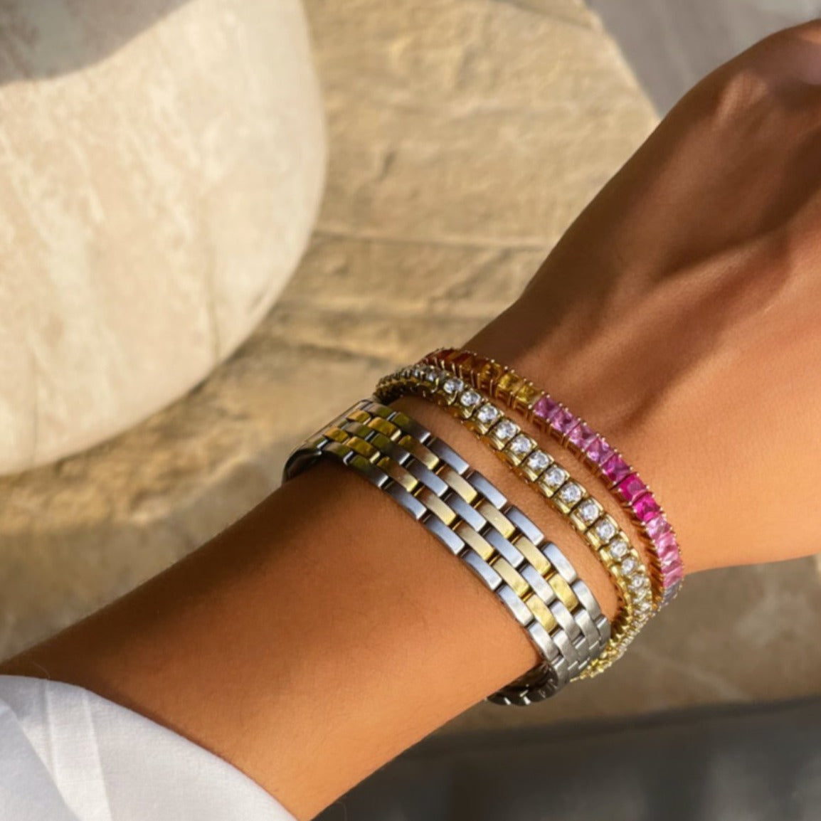 Rainbow tennis bracelet - Maison Celaj