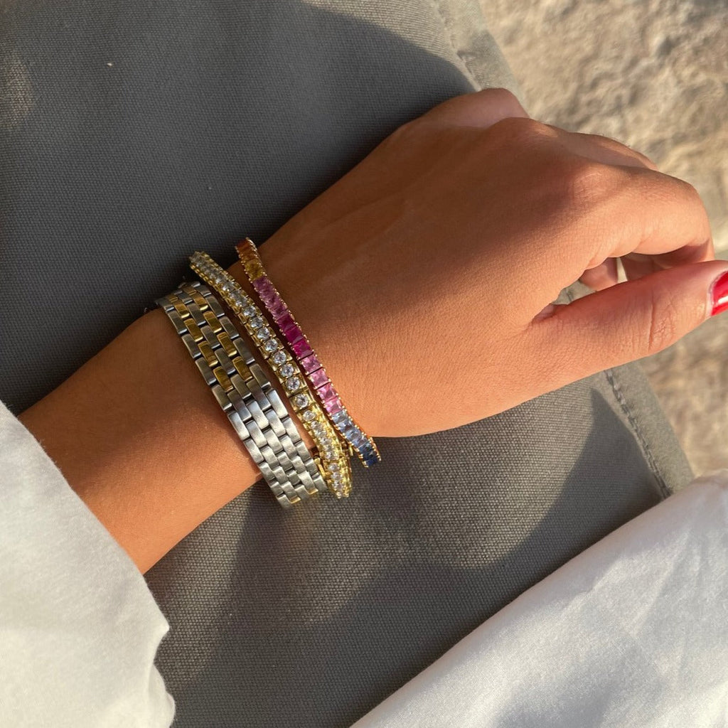 Rainbow tennis bracelet - Maison Celaj